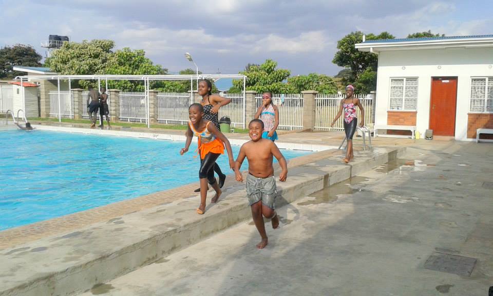 Swimming pool activities (no running, please!)