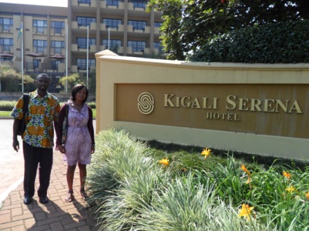 Elisha and Edyth at Kigali Serena Hotel, Rwanda