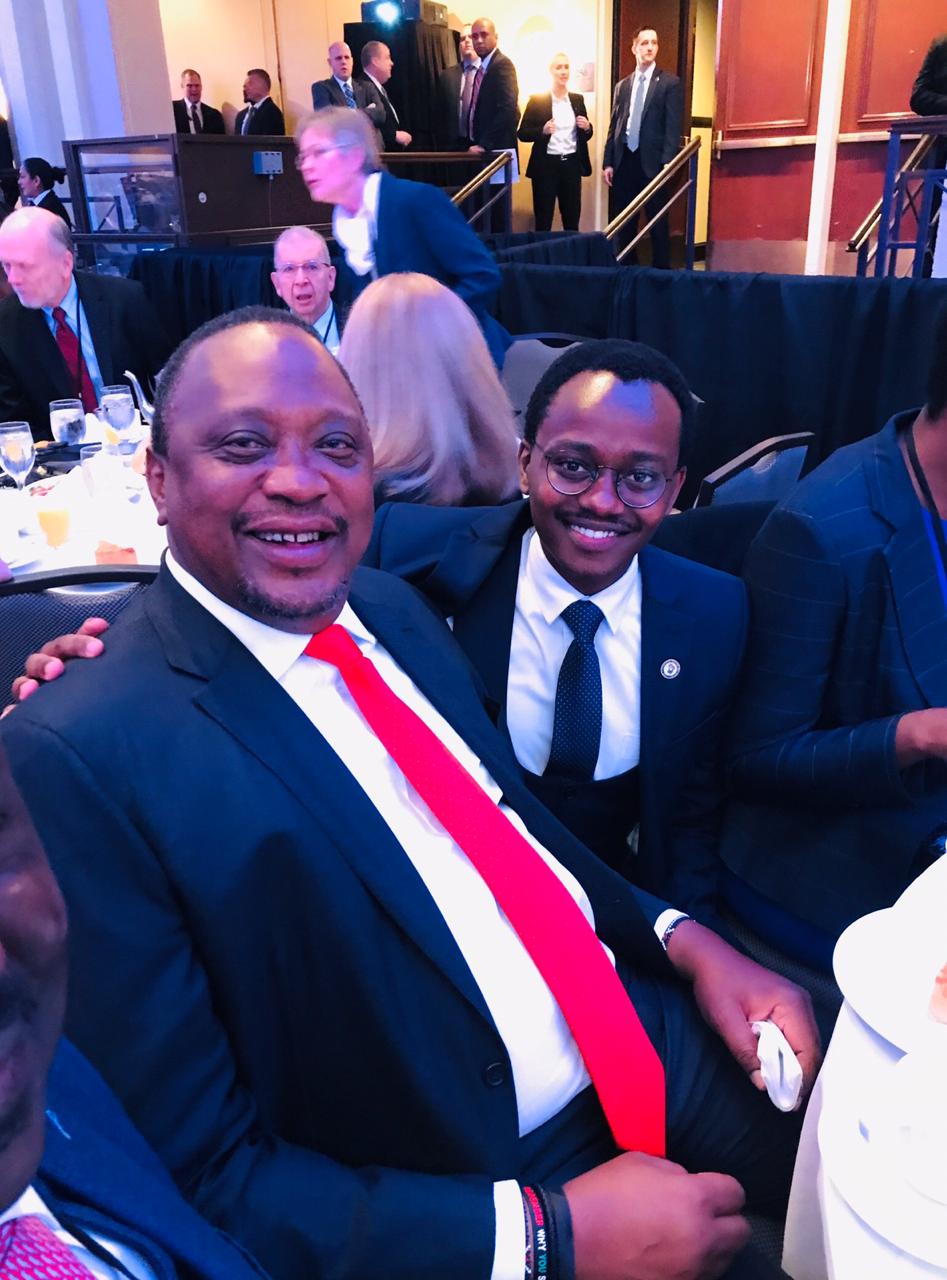 Michael Mutie with Kenyan President, Uhuru Kenyatta, National Prayer Breakfast, USA February 2020